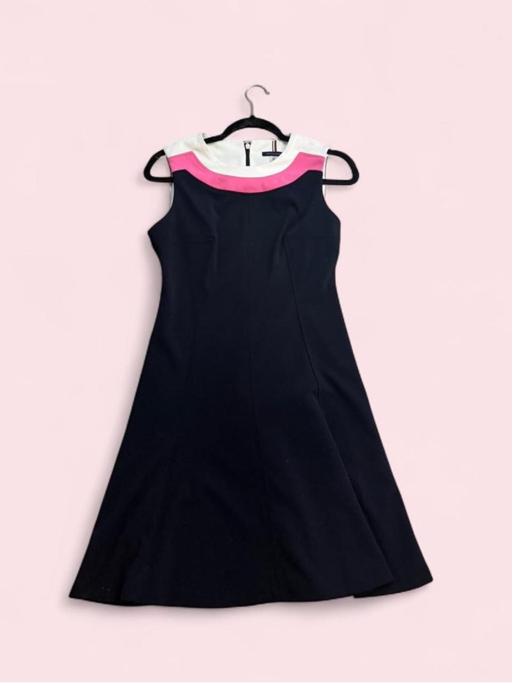 Tommy Hilfiger Navy Dress with Hot Pink and White Trim